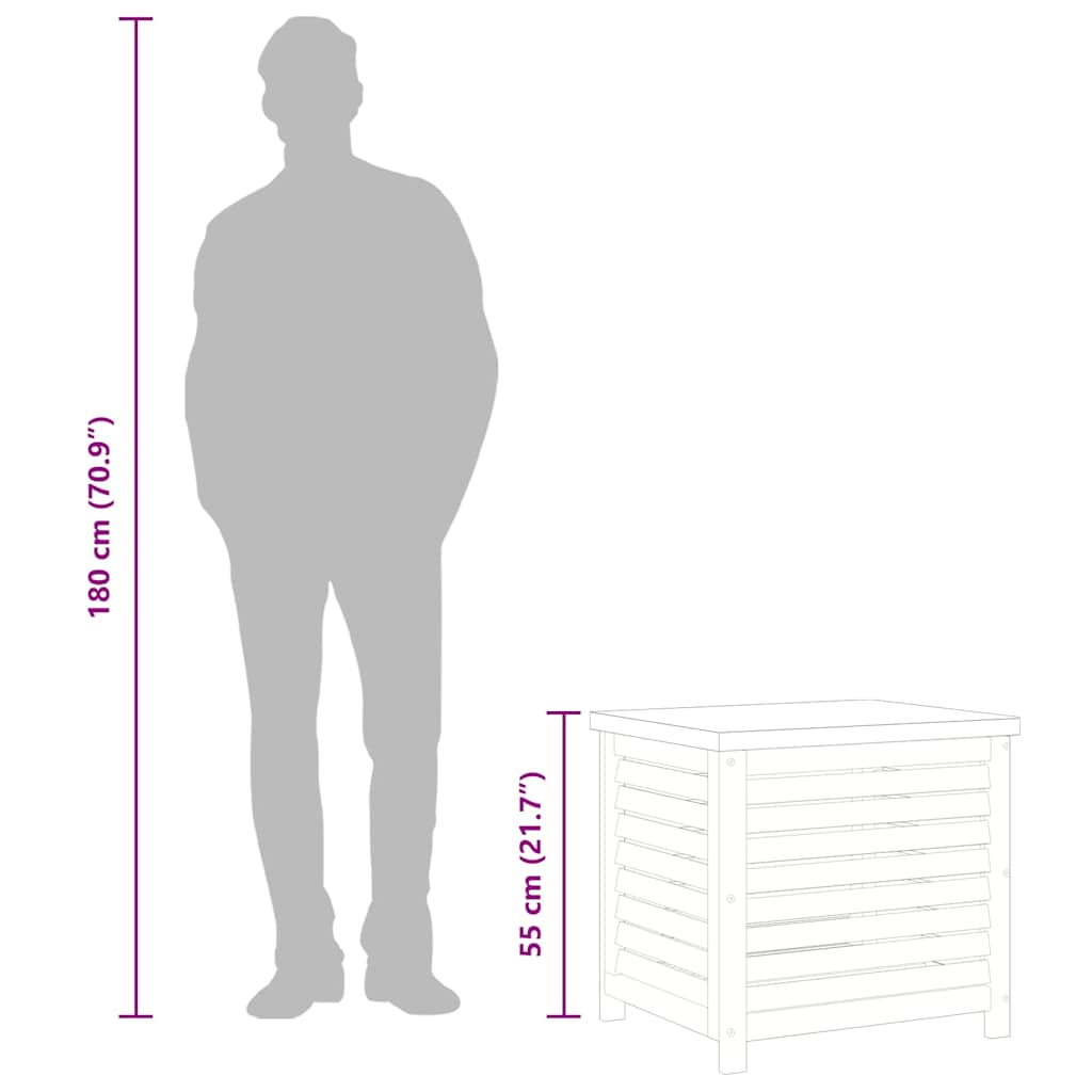 Garden Storage Box 60x50x55 cm Solid Wood Eucalyptus